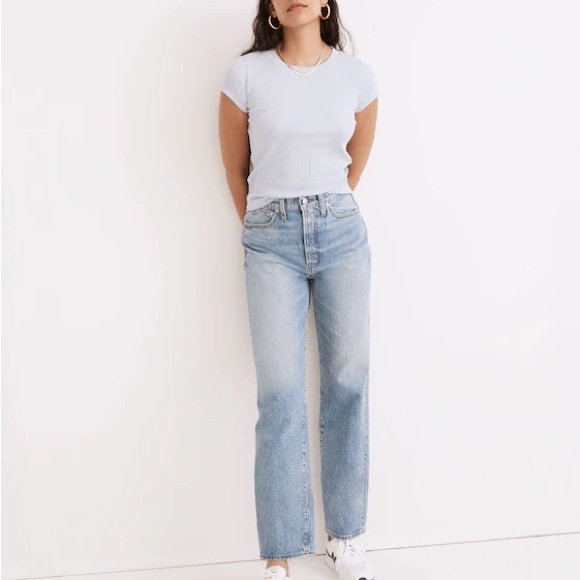 Madewell The Perfect Vintage Straight Jeans Women's Size 26 Light Wash High - Picture 1 of 12